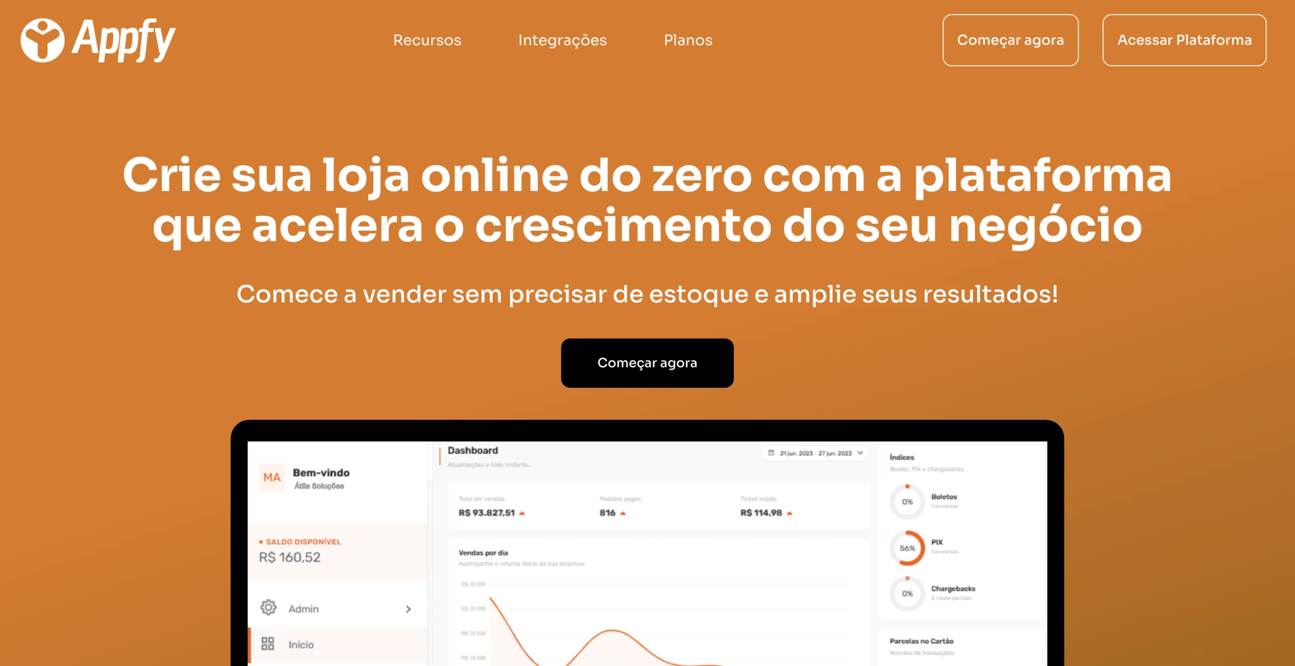 Plataforma Appfy - Crie sua loja online do zero com a plataforma que acelera o crescimento do seu negócio