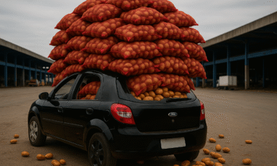Ford Ka 'abarrotado' de batatas vira sensação na internet